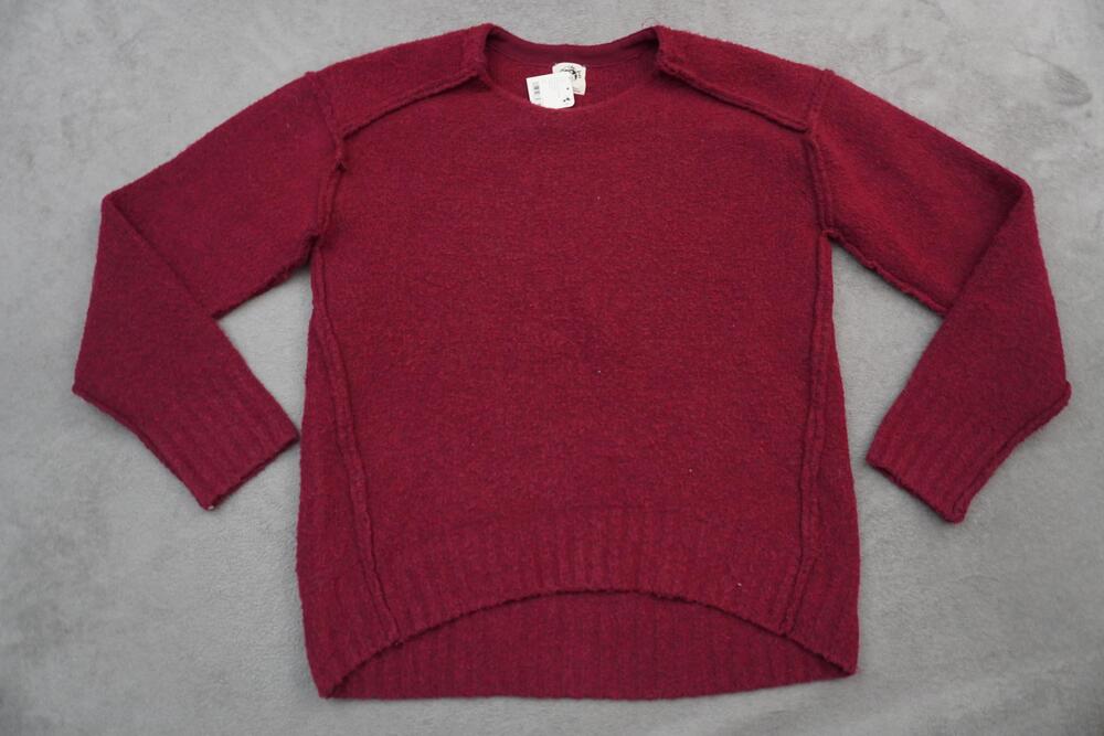 Free People We The Free Sweater Womens Small Red Rhubarb Heather Pullover Knit